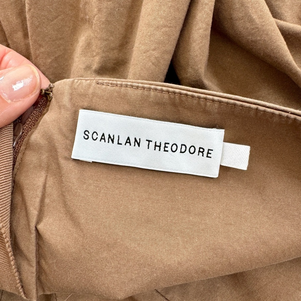 Scanlan Theodore Cocoa Parachute Shoestring Mini Dress Size US 4 - Picture 7 of 10